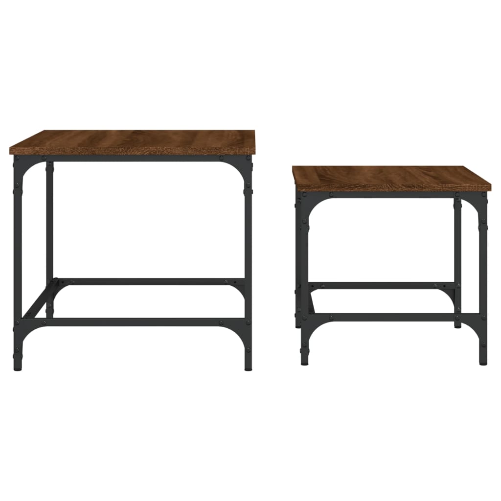 Tables basses gigognes 2 pcs chêne marron bois d'ingénierie - XIOS