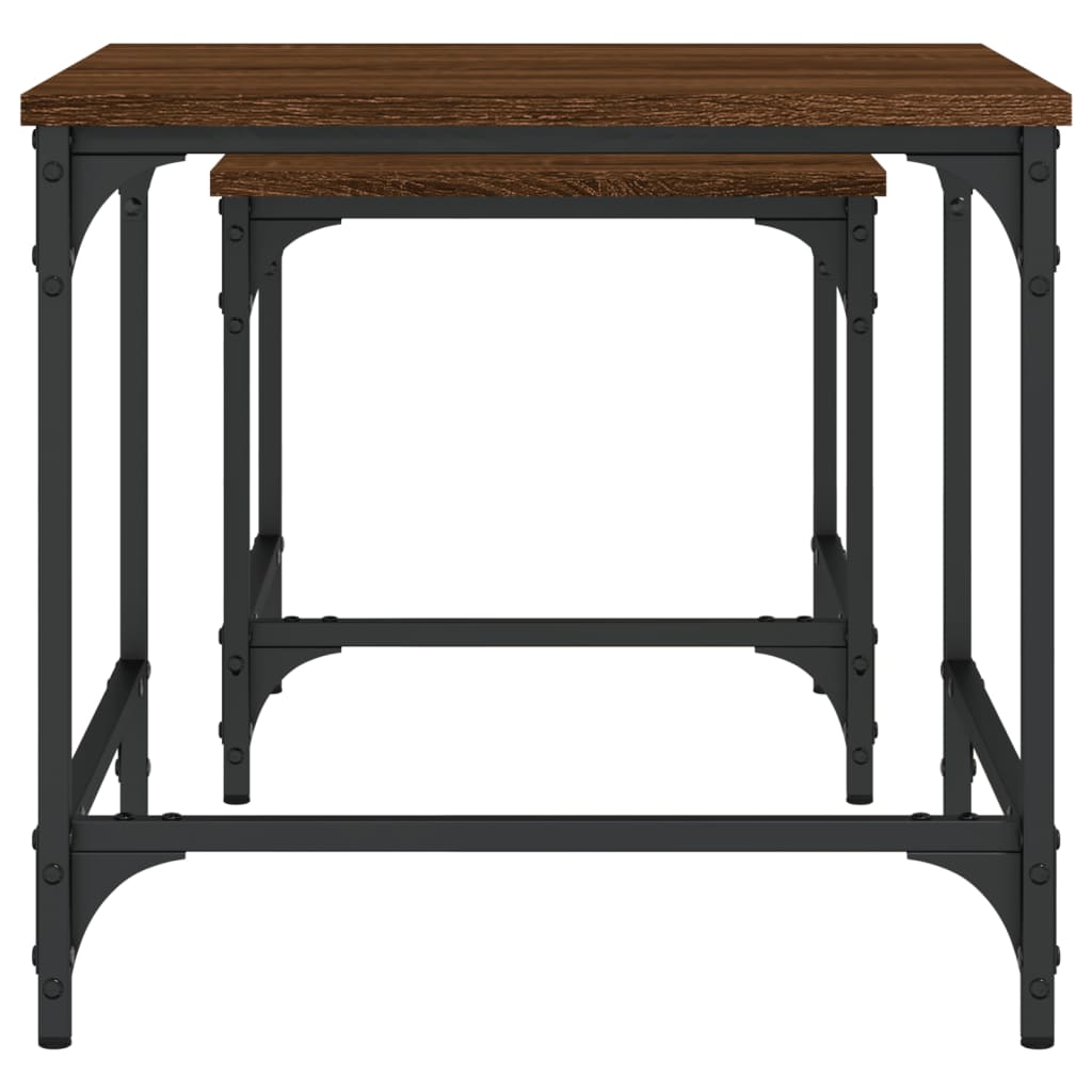 Tables basses gigognes 2 pcs chêne marron bois d'ingénierie - XIOS