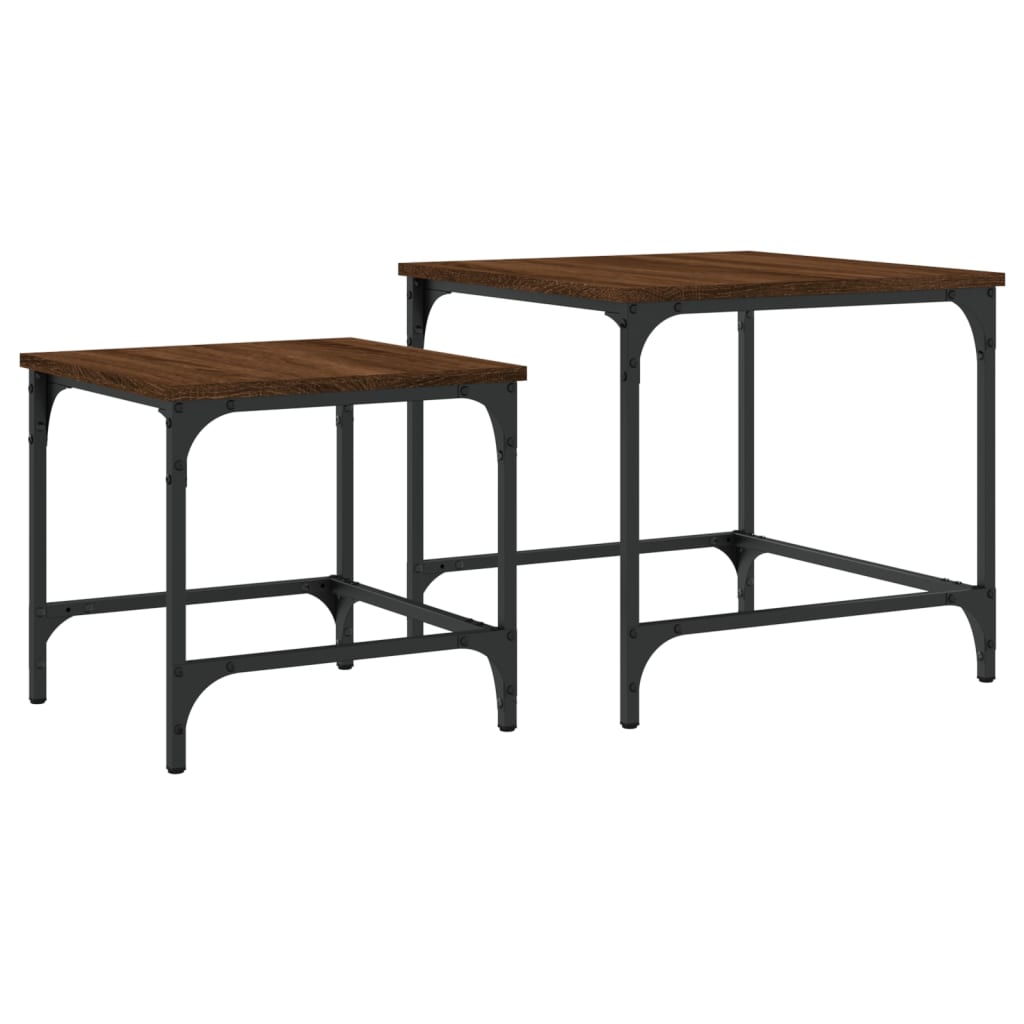 Tables basses gigognes 2 pcs chêne marron bois d'ingénierie - XIOS
