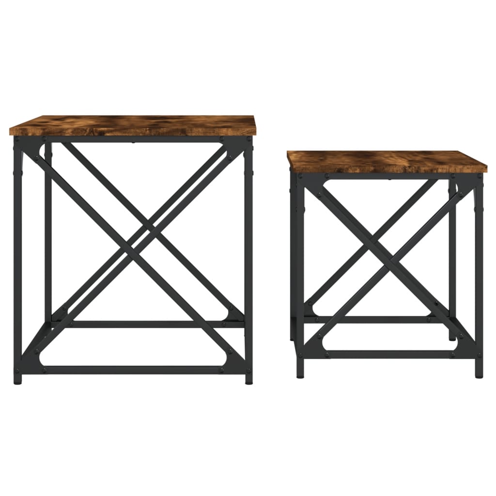 Tables basses gigognes 2 pcs chêne fumé bois d'ingénierie - XIOS