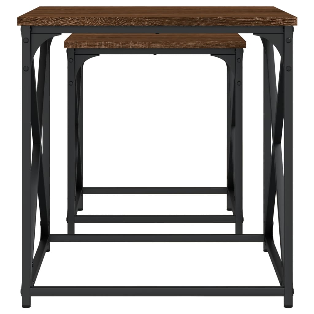 Tables basses gigognes 2 pcs chêne marron bois d'ingénierie - XIOS