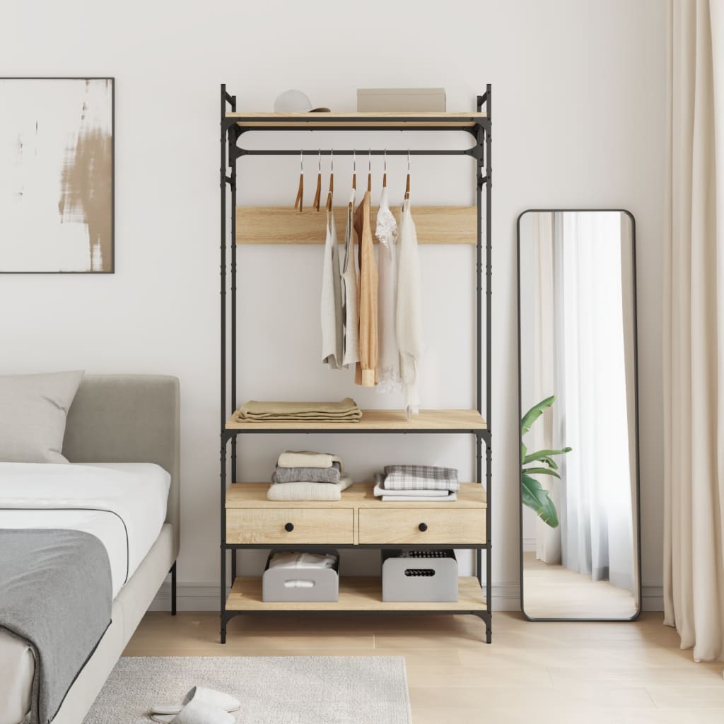 Armoire à tiroirs chêne sonoma 89x39x184,5 cm bois d'ingénierie - XIOS