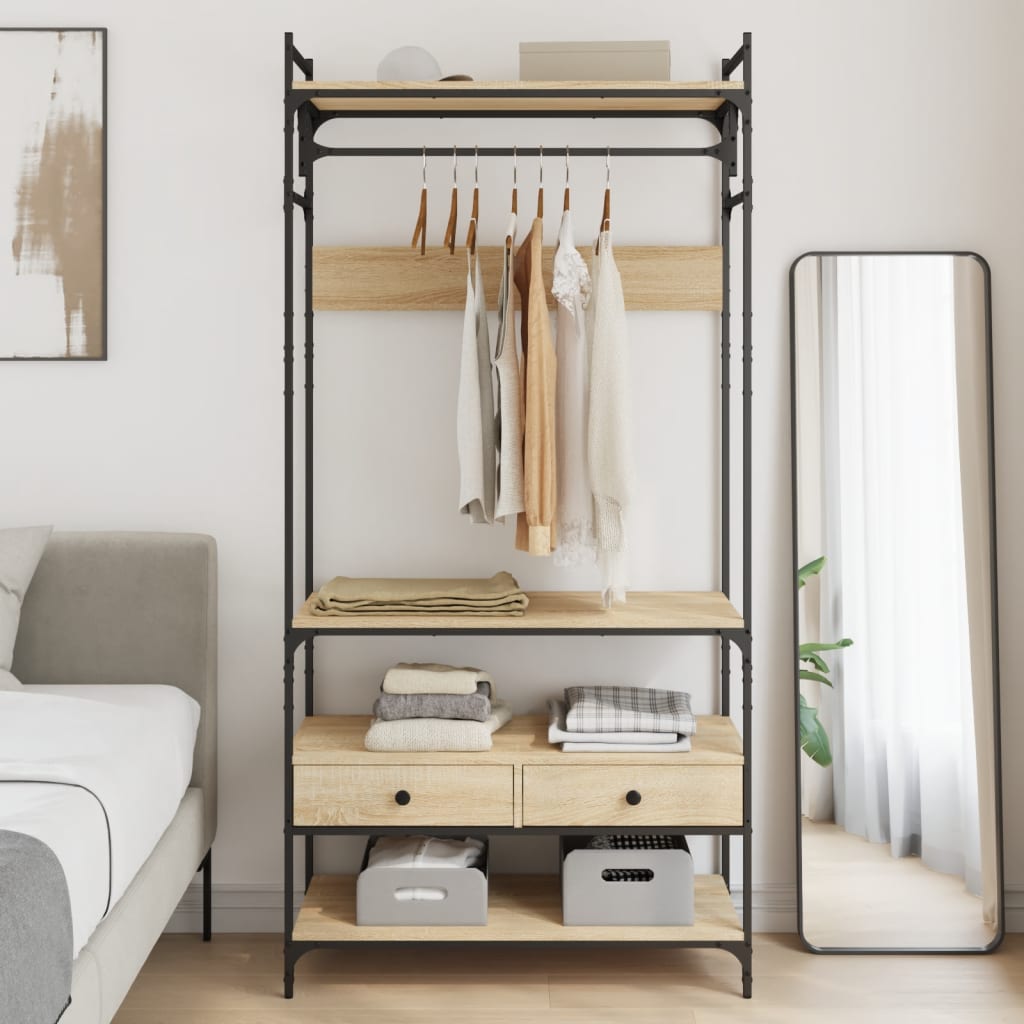 Armoire à tiroirs chêne sonoma 89x39x184,5 cm bois d'ingénierie - XIOS