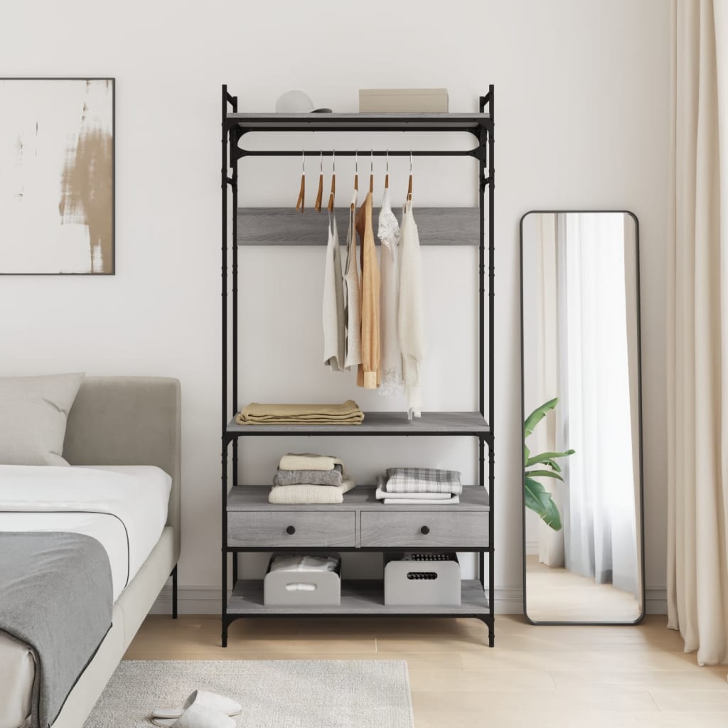 Armoire à tiroirs sonoma gris 89x39x184,5 cm bois d'ingénierie - XIOS