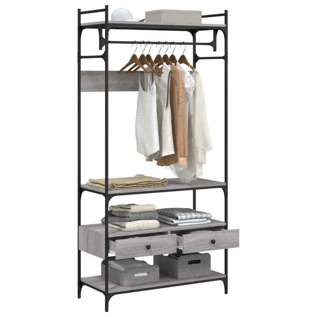 Armoire à tiroirs sonoma gris 89x39x184,5 cm bois d'ingénierie - XIOS