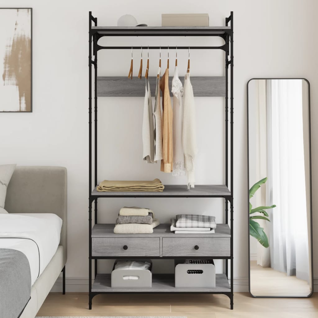 Armoire à tiroirs sonoma gris 89x39x184,5 cm bois d'ingénierie - XIOS
