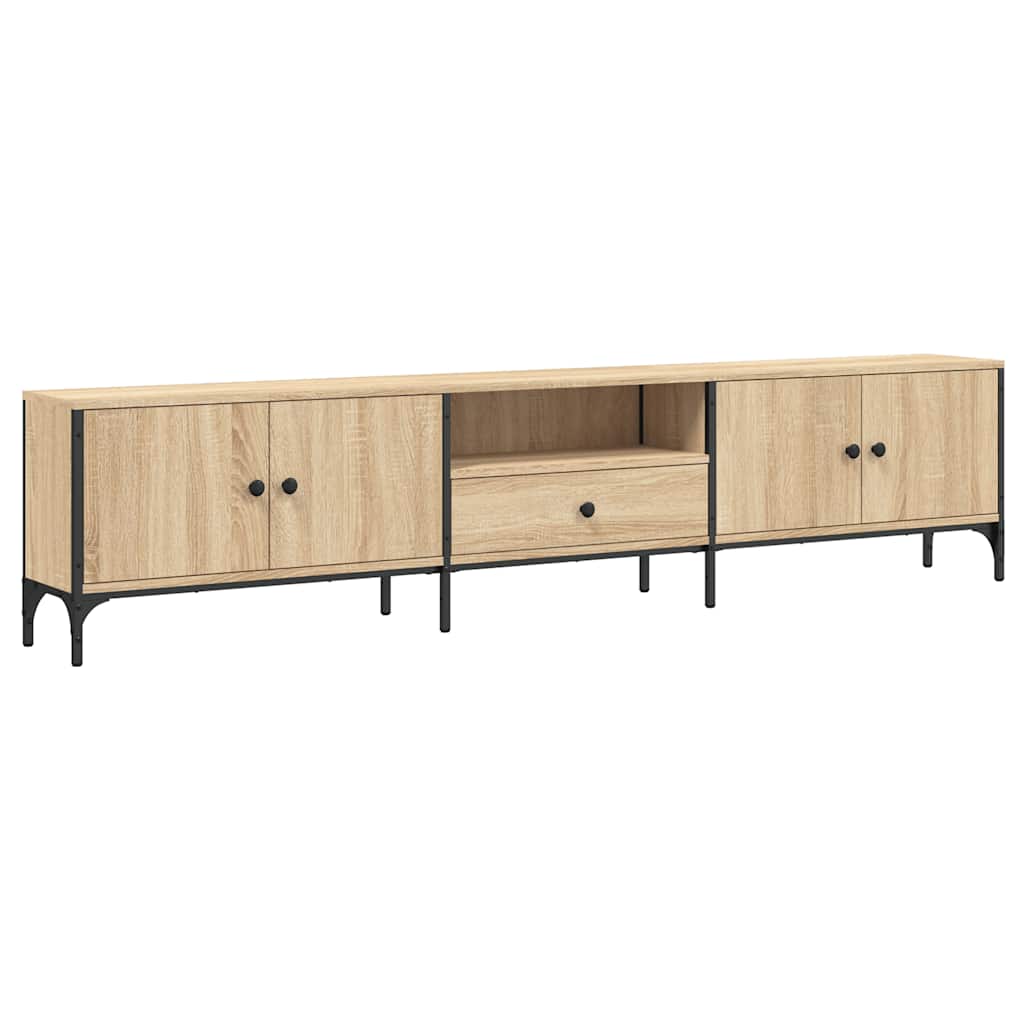 Meuble TV à tiroir chêne sonoma 200x25x44 cm bois d'ingénierie - XIOS