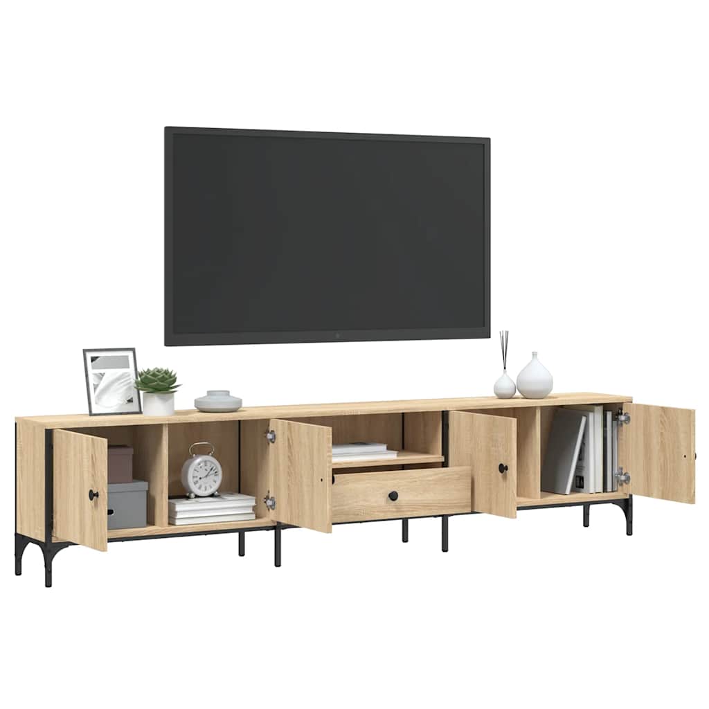 Meuble TV à tiroir chêne sonoma 200x25x44 cm bois d'ingénierie - XIOS