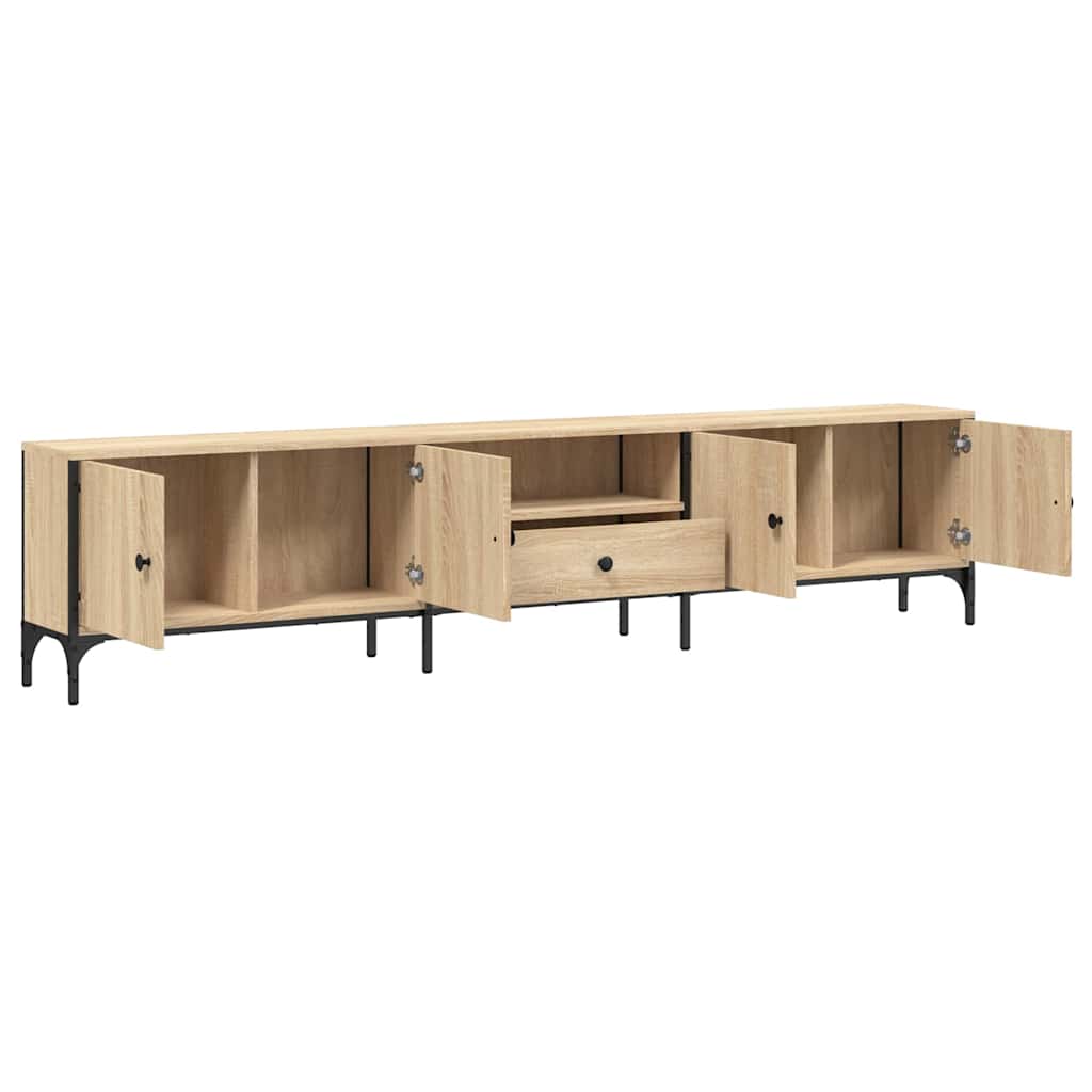 Meuble TV à tiroir chêne sonoma 200x25x44 cm bois d'ingénierie - XIOS