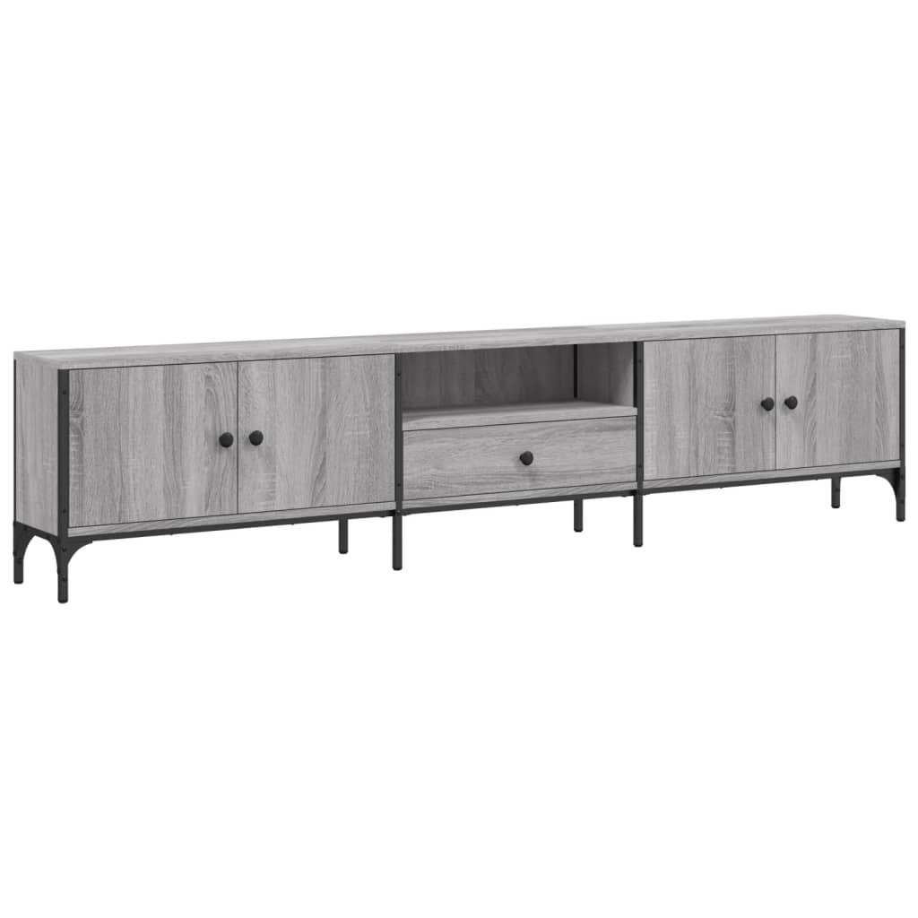 Meuble TV à tiroir sonoma gris 200x25x44 cm bois d'ingénierie - XIOS