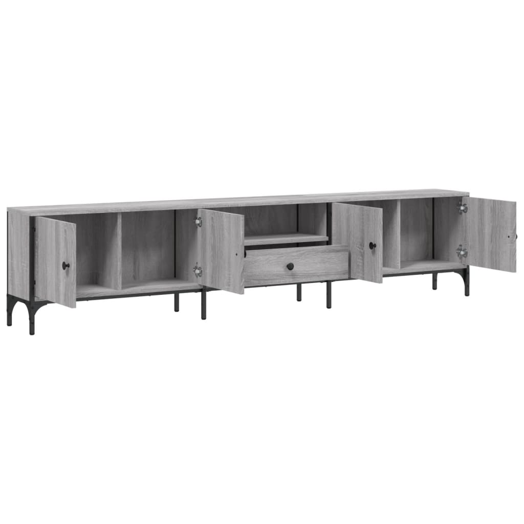 Meuble TV à tiroir sonoma gris 200x25x44 cm bois d'ingénierie - XIOS