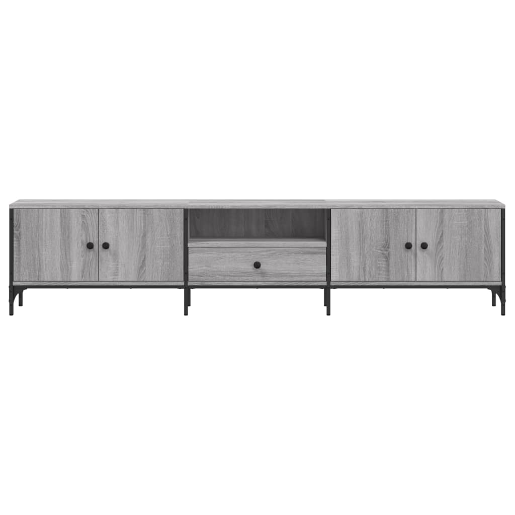 Meuble TV à tiroir sonoma gris 200x25x44 cm bois d'ingénierie - XIOS