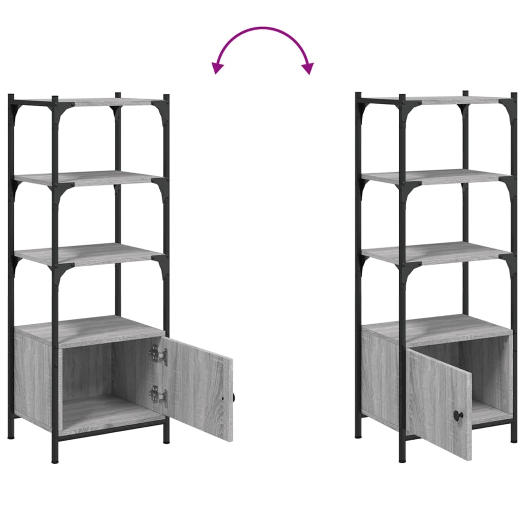 Bibliothèque à 3 niveaux sonoma gris 41x30x109,5 cm - XIOS