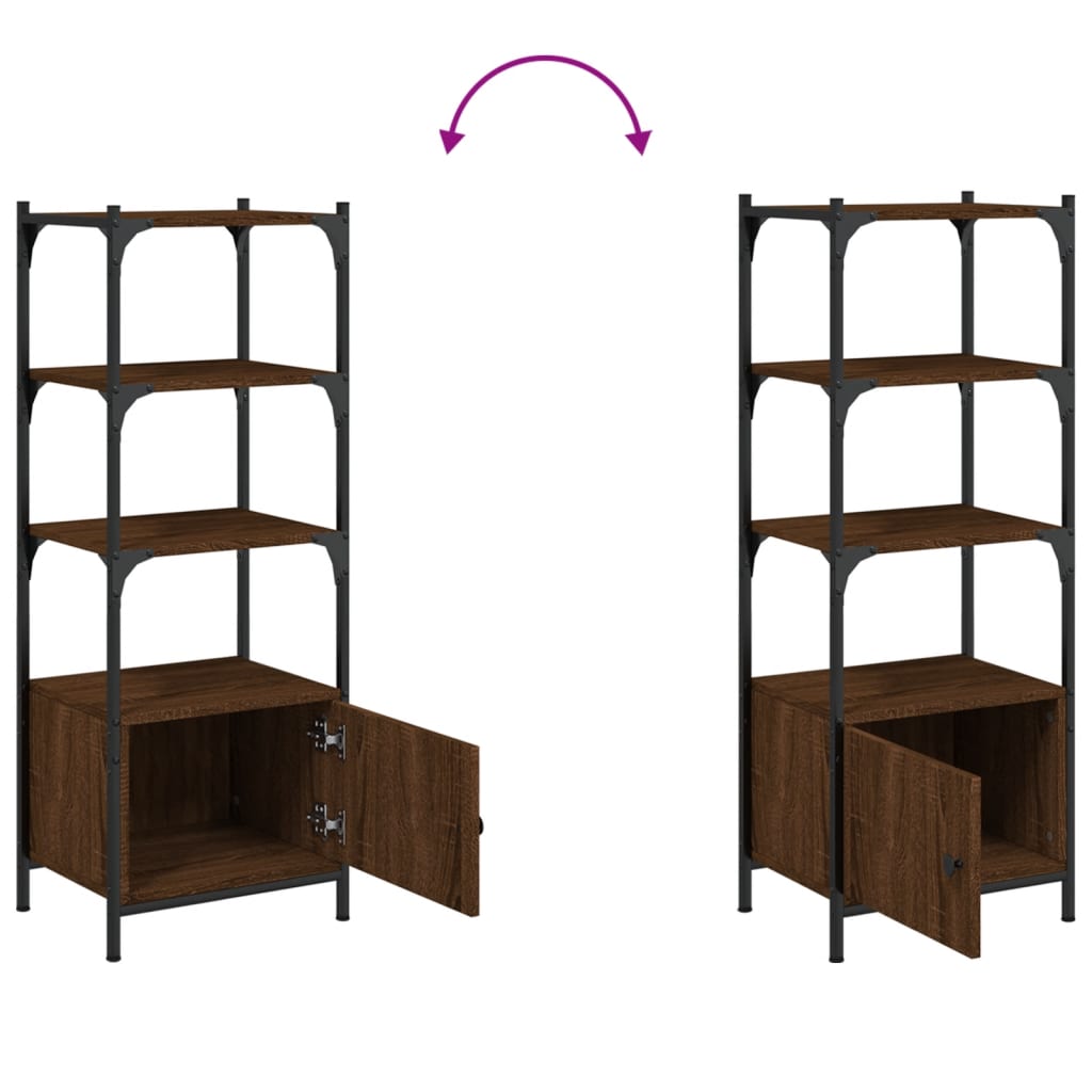 Bibliothèque à 3 niveaux chêne brun 41x30x109,5 cm - XIOS