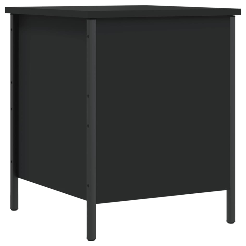 Banc de rangement noir 40x42,5x50 cm bois d'ingénierie - XIOS