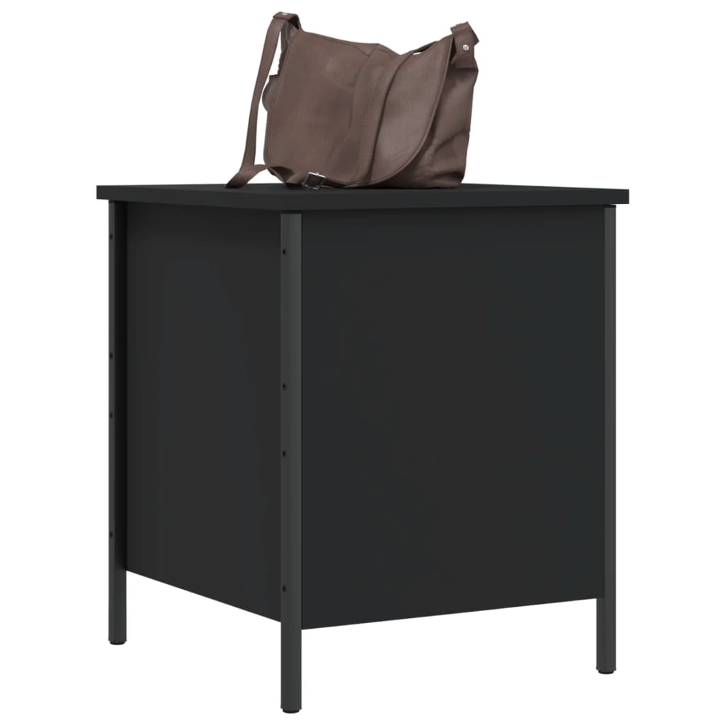 Banc de rangement noir 40x42,5x50 cm bois d'ingénierie - XIOS