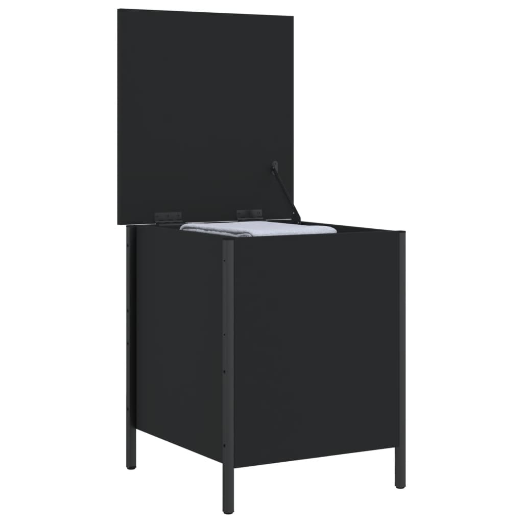 Banc de rangement noir 40x42,5x50 cm bois d'ingénierie - XIOS