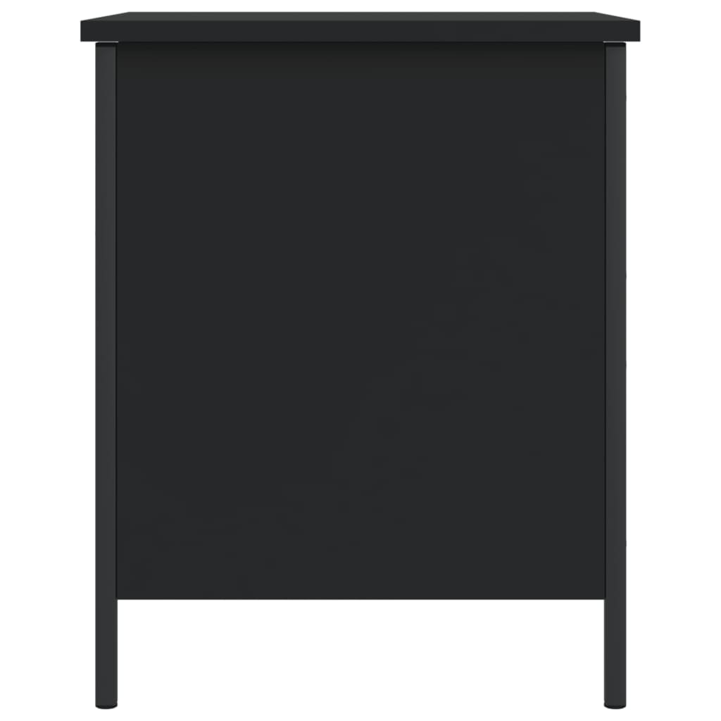 Banc de rangement noir 40x42,5x50 cm bois d'ingénierie - XIOS