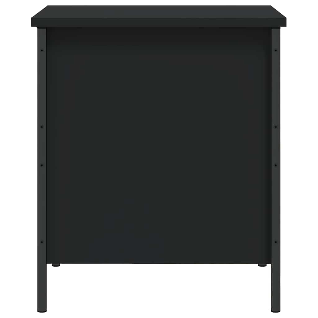 Banc de rangement noir 40x42,5x50 cm bois d'ingénierie - XIOS