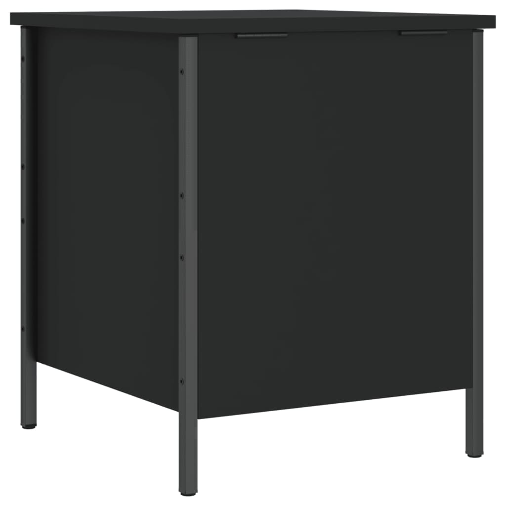 Banc de rangement noir 40x42,5x50 cm bois d'ingénierie - XIOS
