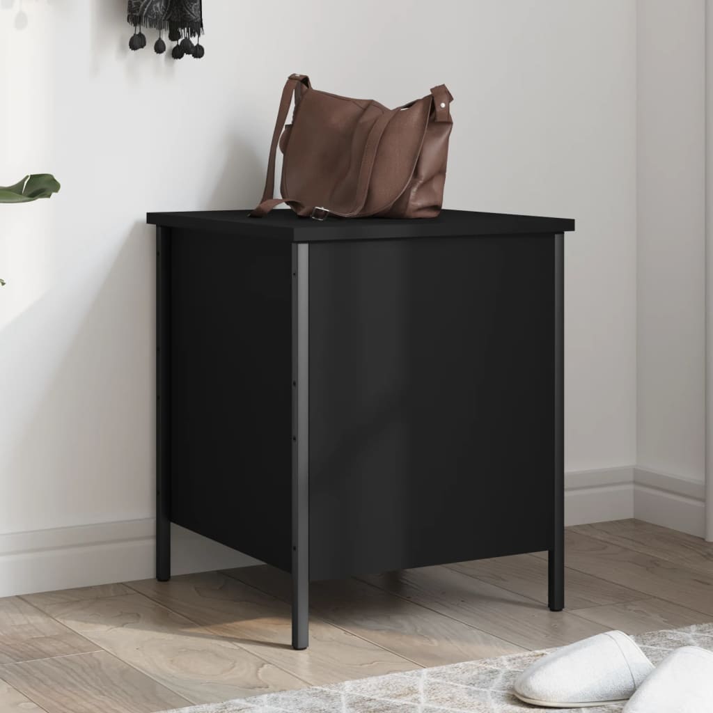 Banc de rangement noir 40x42,5x50 cm bois d'ingénierie - XIOS