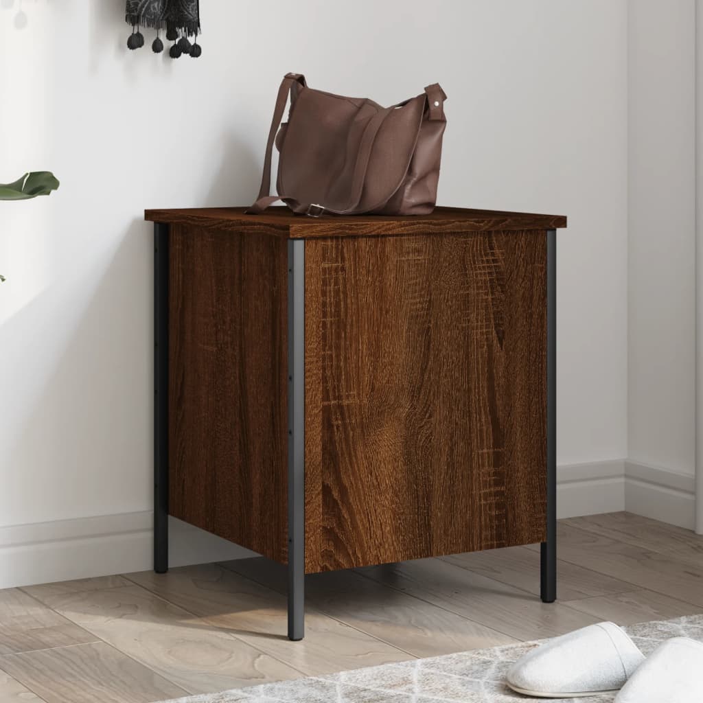 Banc de rangement chêne marron 40x42,5x50 cm bois d'ingénierie - XIOS