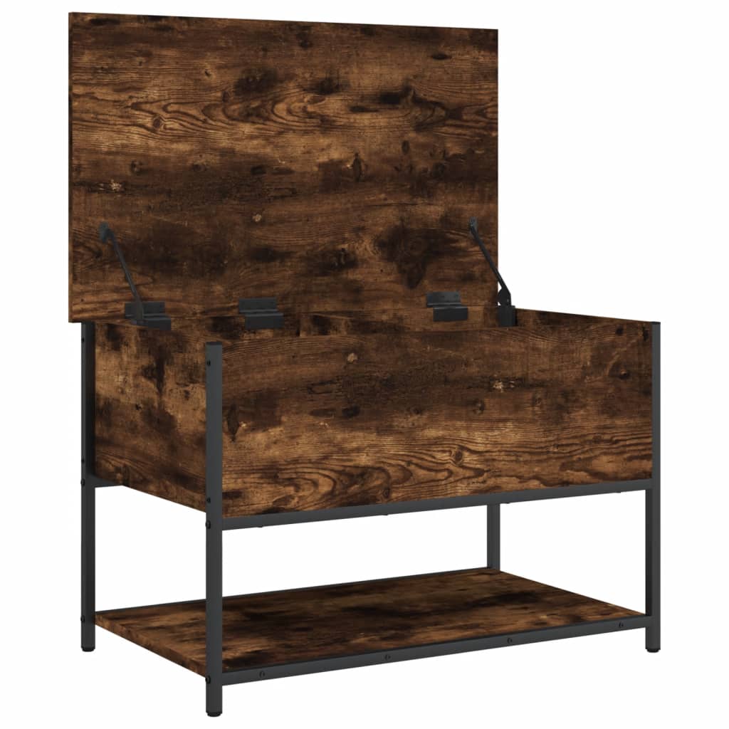 Banc de rangement chêne fumé 70x42,5x47 cm bois d'ingénierie - XIOS
