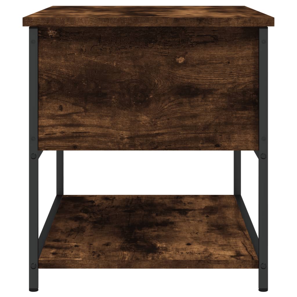 Banc de rangement chêne fumé 70x42,5x47 cm bois d'ingénierie - XIOS