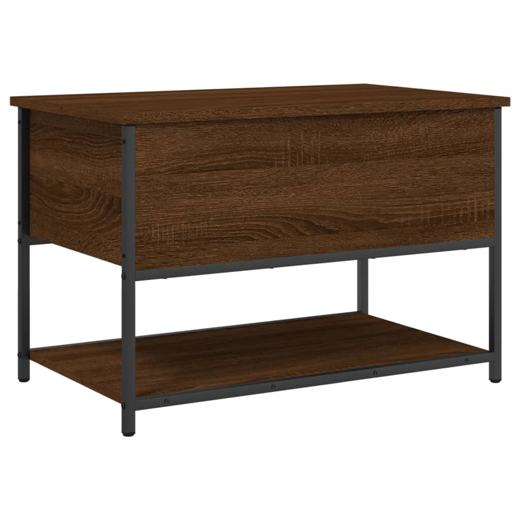 Banc de rangement chêne marron 70x42,5x47 cm bois d'ingénierie - XIOS