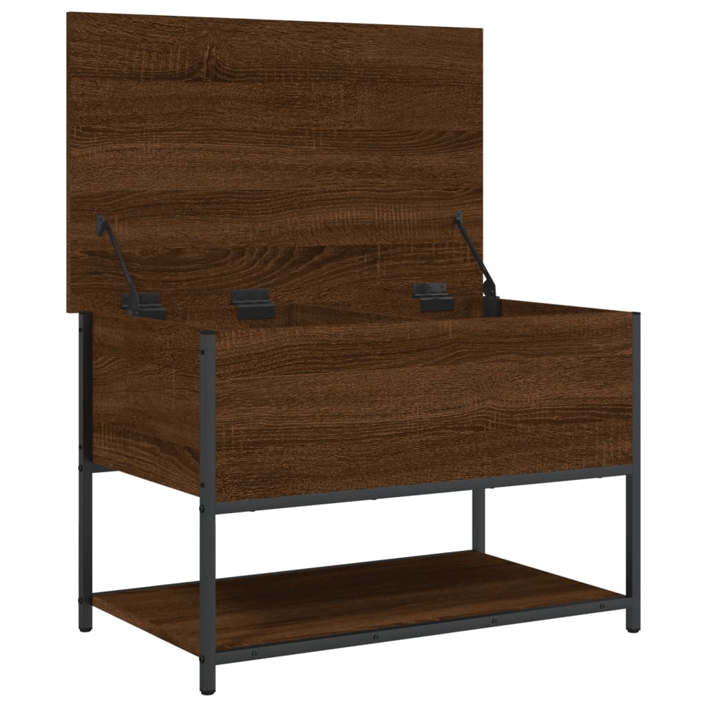 Banc de rangement chêne marron 70x42,5x47 cm bois d'ingénierie - XIOS
