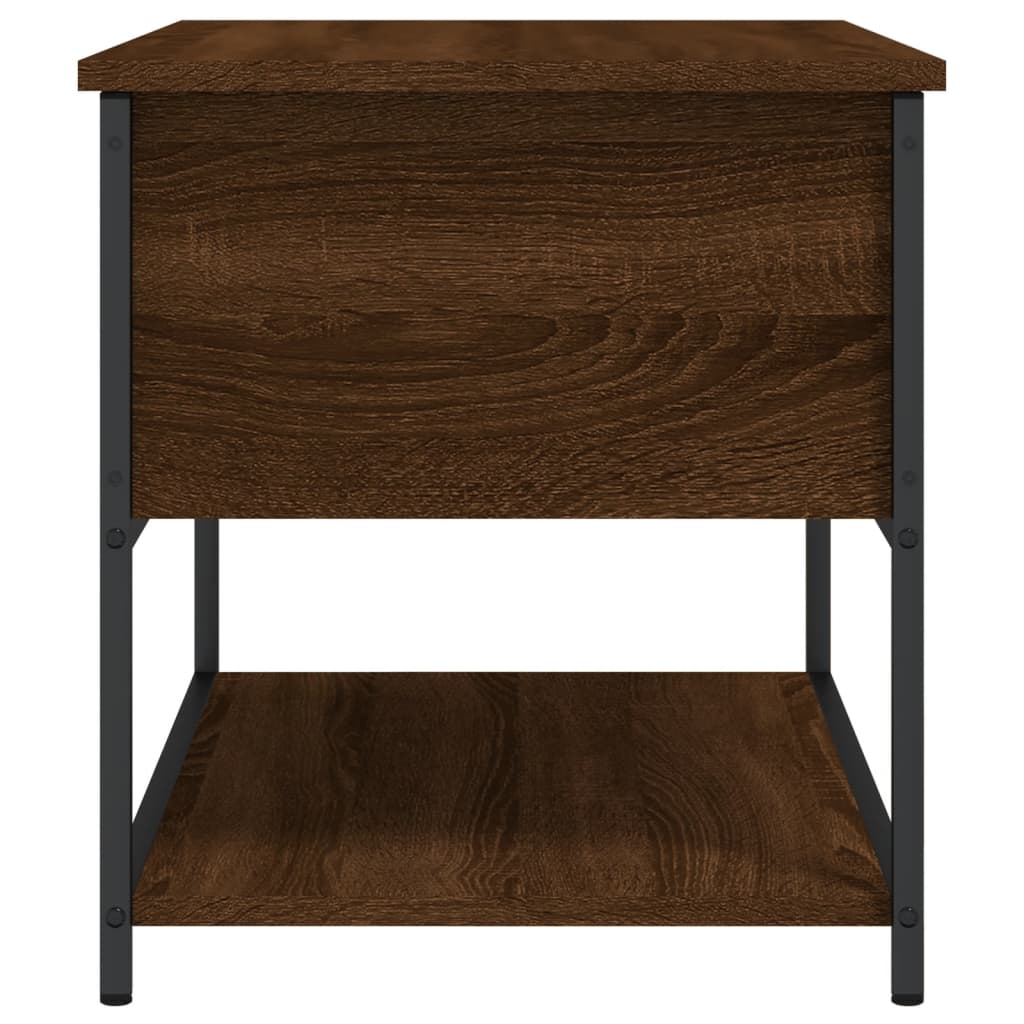 Banc de rangement chêne marron 70x42,5x47 cm bois d'ingénierie - XIOS