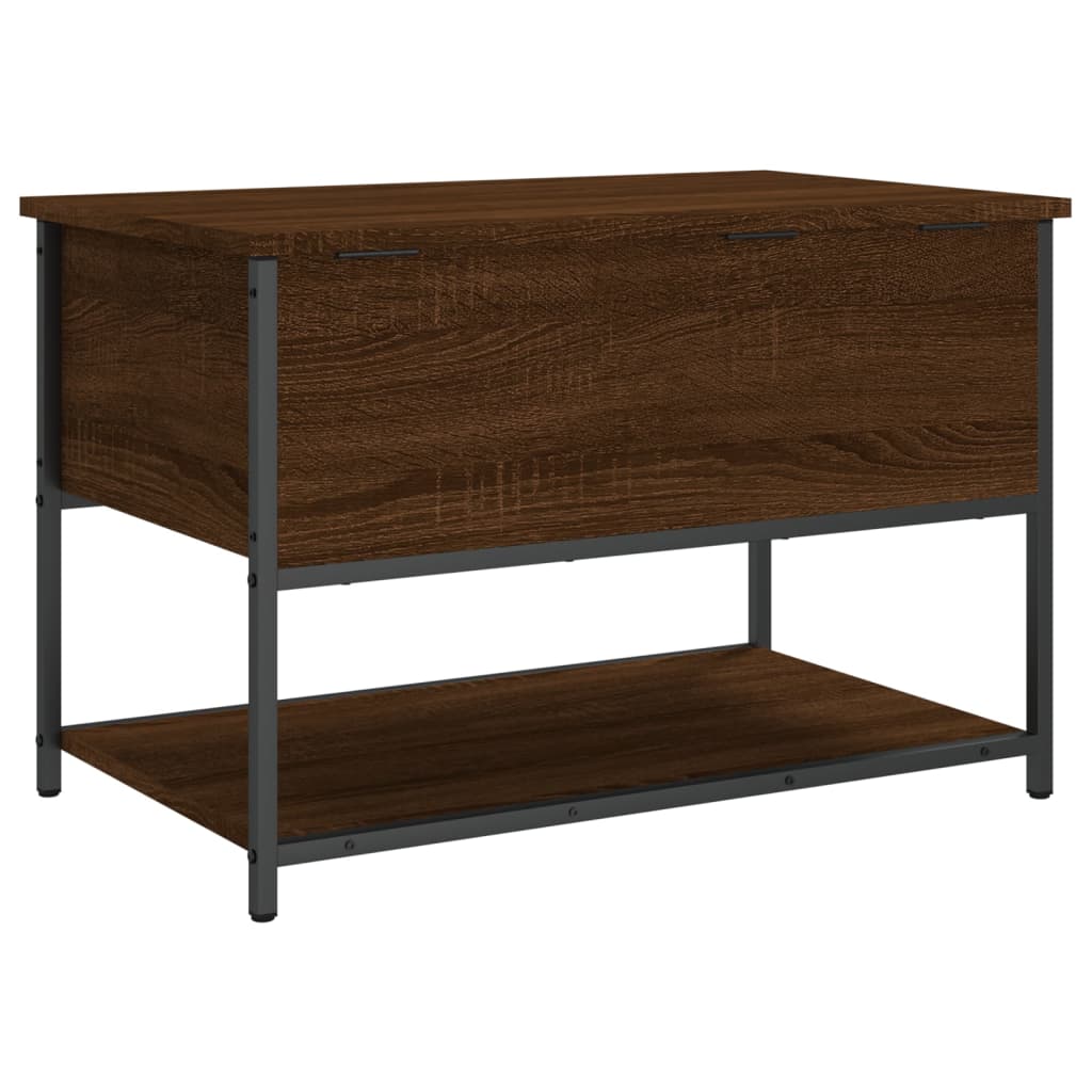 Banc de rangement chêne marron 70x42,5x47 cm bois d'ingénierie - XIOS