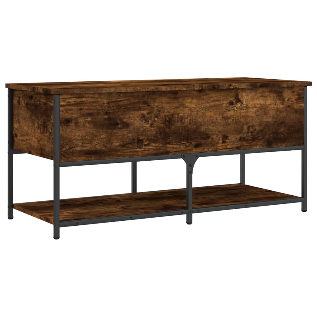 Banc de rangement chêne fumé 100x42,5x47 cm bois d'ingénierie - XIOS