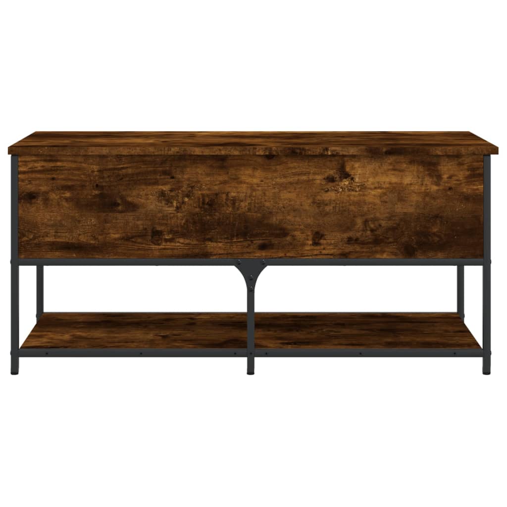 Banc de rangement chêne fumé 100x42,5x47 cm bois d'ingénierie - XIOS