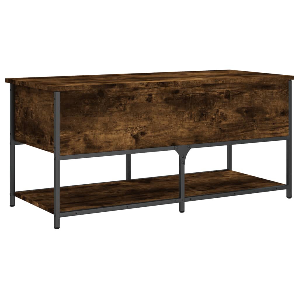 Banc de rangement chêne fumé 100x42,5x47 cm bois d'ingénierie - XIOS