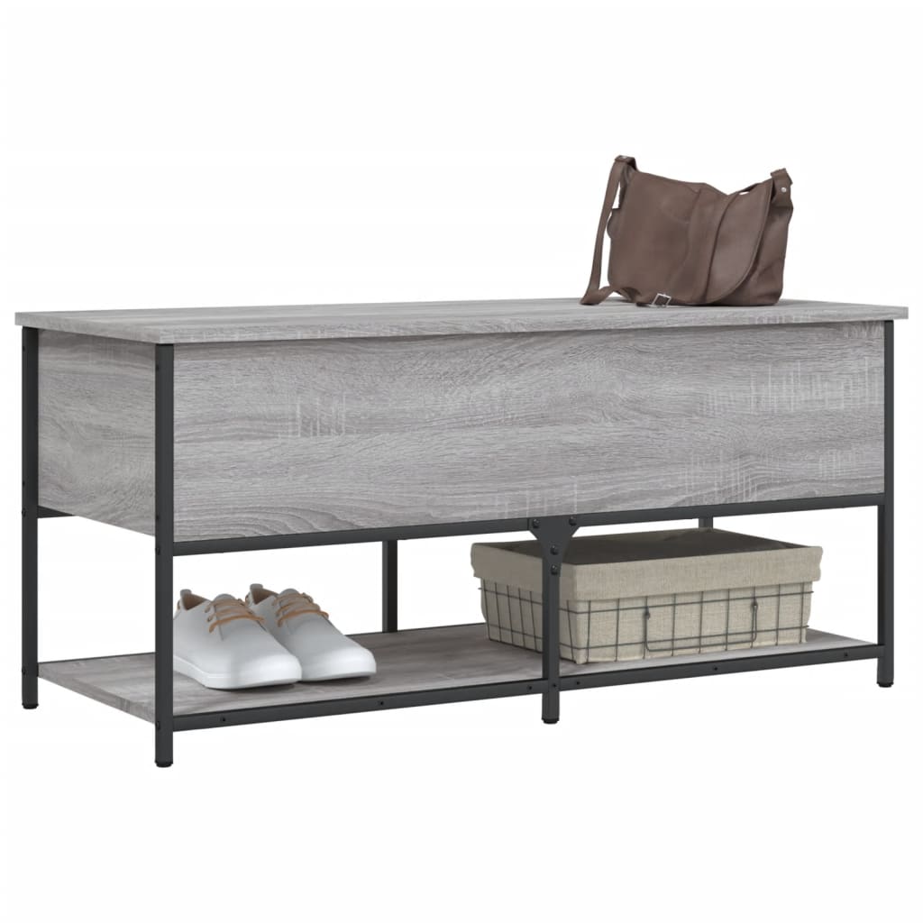 Banc de rangement sonoma gris 100x42,5x47 cm bois d'ingénierie - XIOS