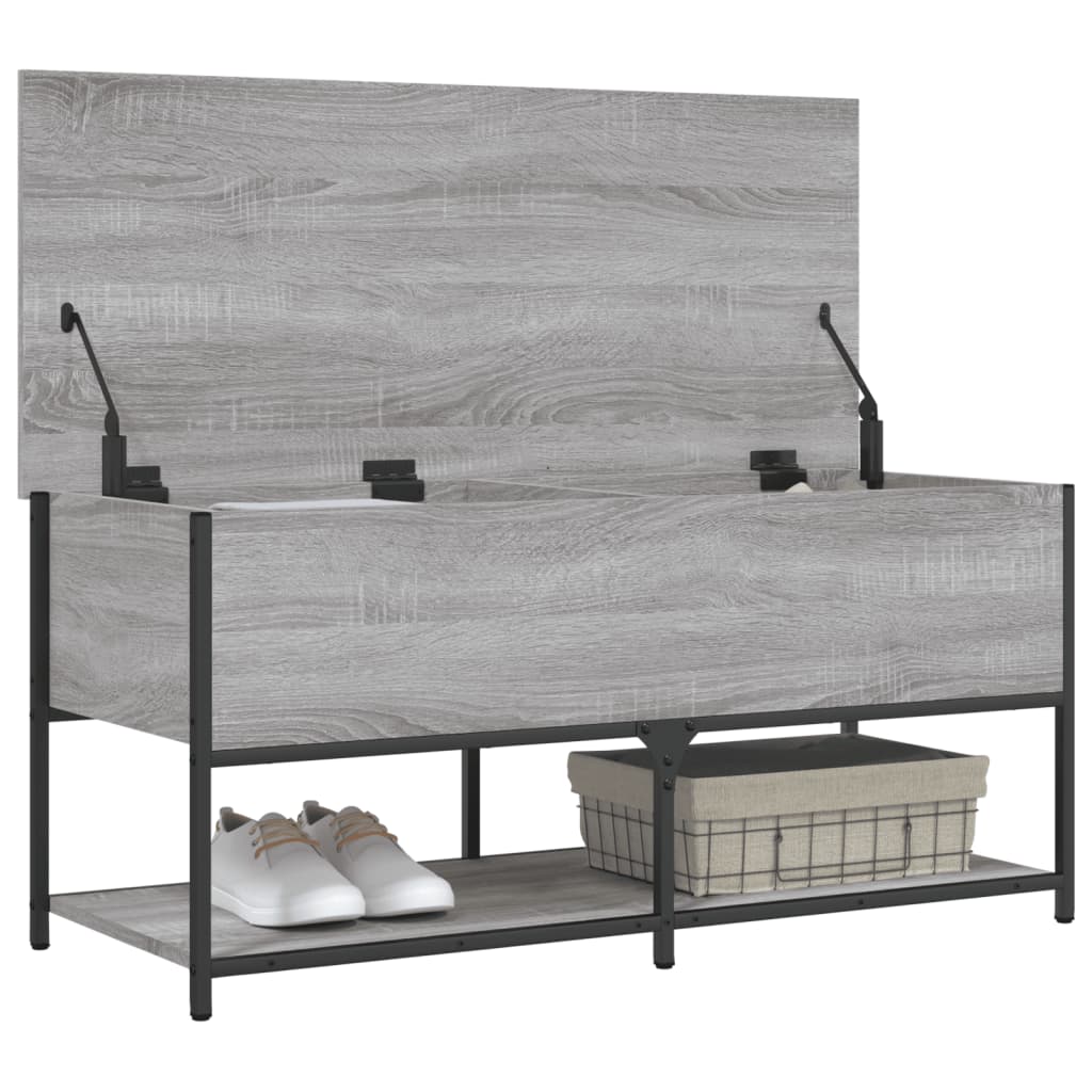 Banc de rangement sonoma gris 100x42,5x47 cm bois d'ingénierie - XIOS