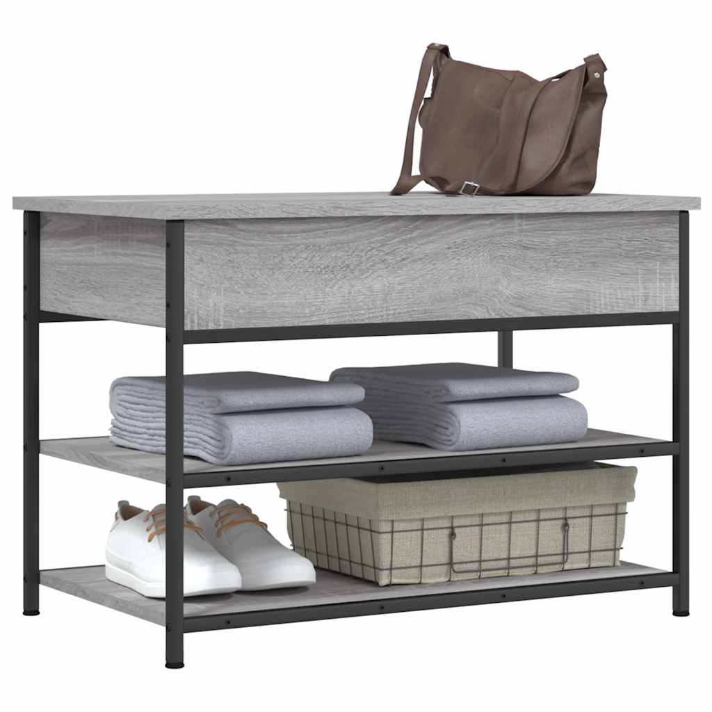 Banc à chaussures sonoma gris 70x42,5x50 cm bois d'ingénierie - XIOS