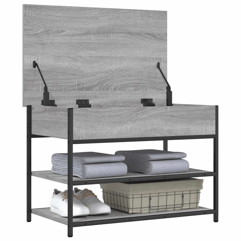 Banc à chaussures sonoma gris 70x42,5x50 cm bois d'ingénierie - XIOS