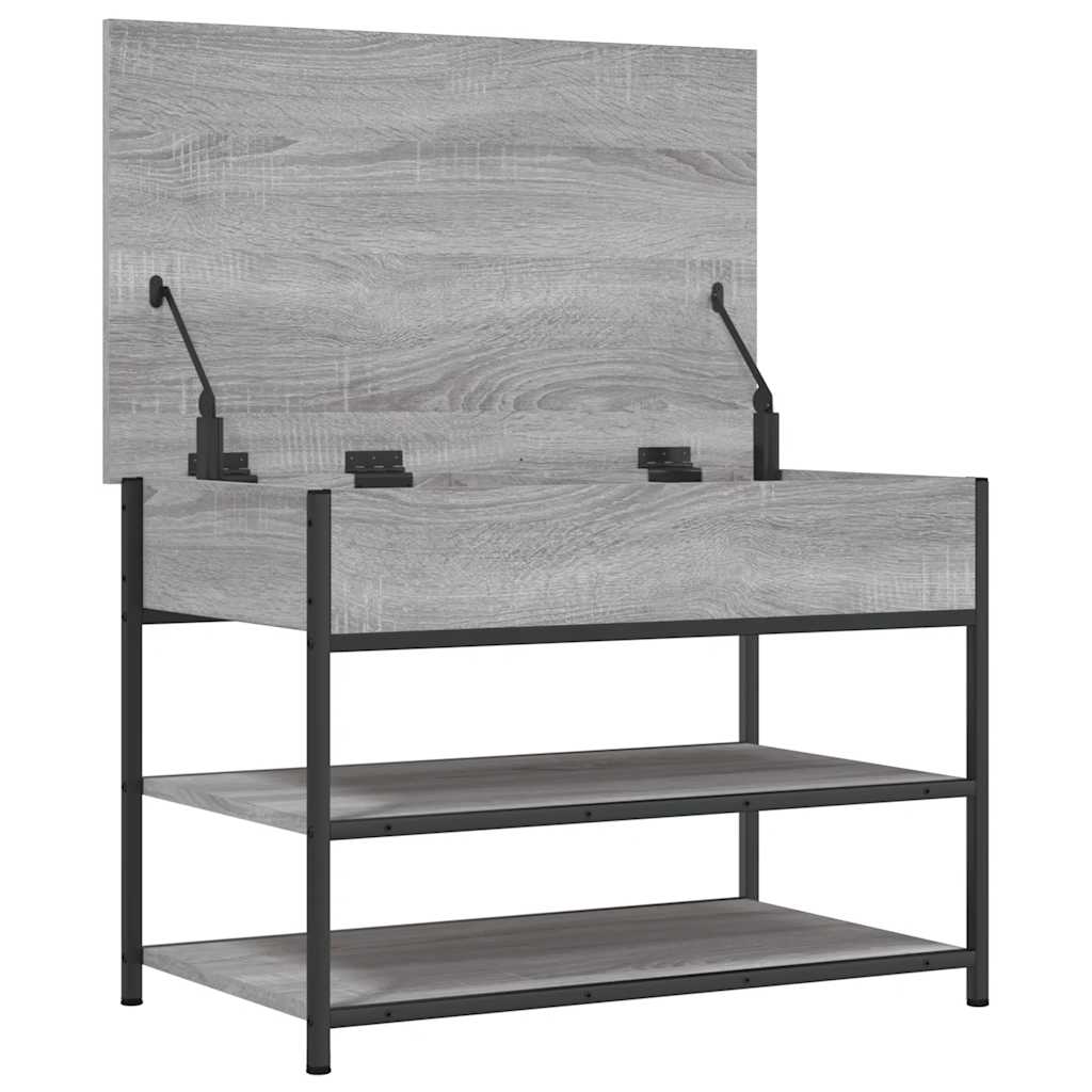 Banc à chaussures sonoma gris 70x42,5x50 cm bois d'ingénierie - XIOS