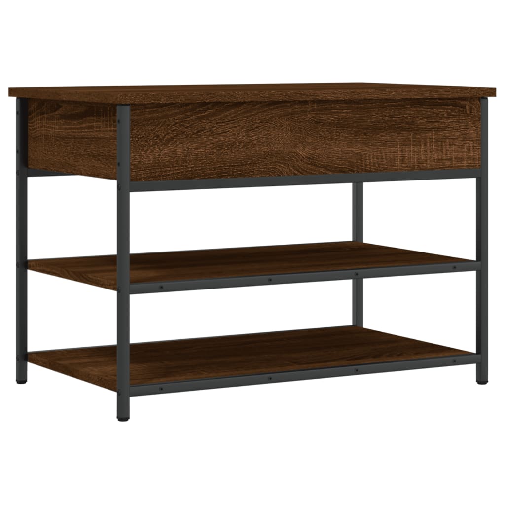 Banc à chaussures chêne marron 70x42,5x50 cm bois d'ingénierie - XIOS