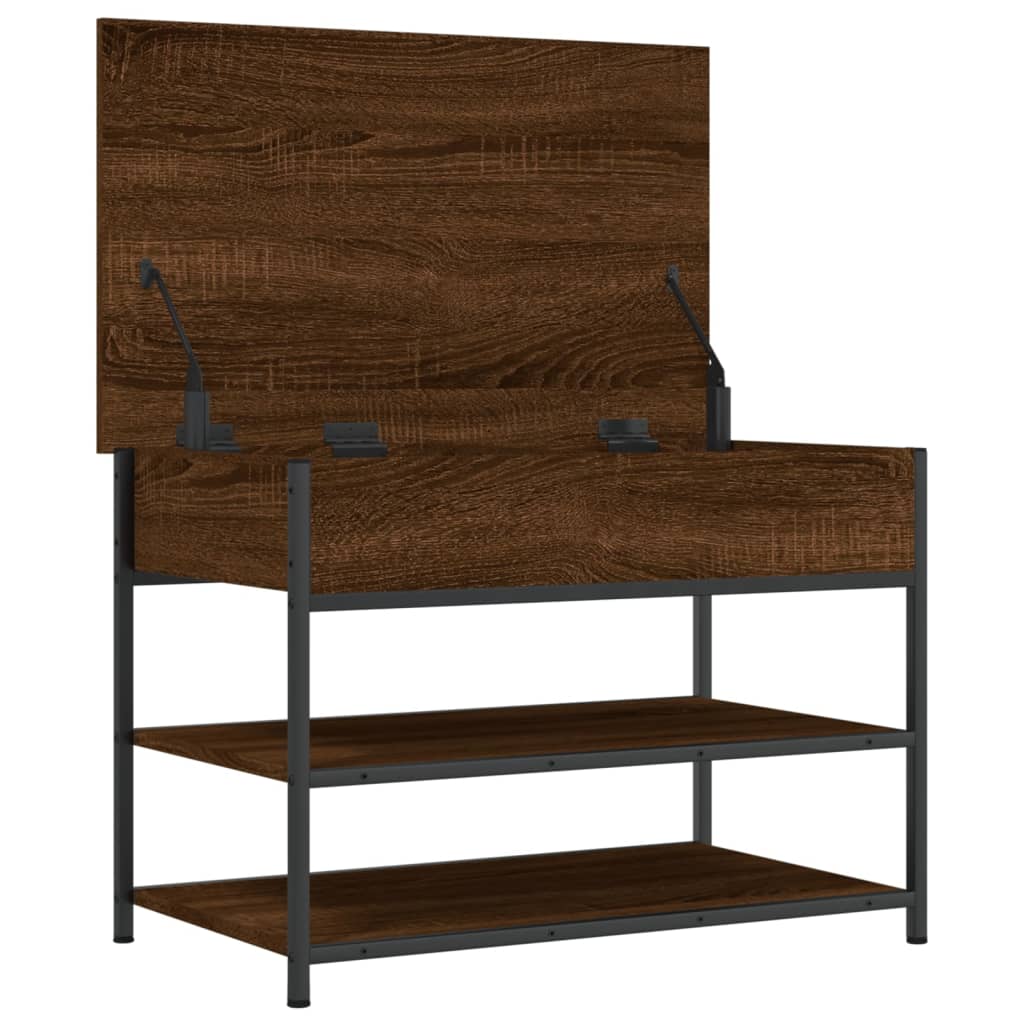 Banc à chaussures chêne marron 70x42,5x50 cm bois d'ingénierie - XIOS