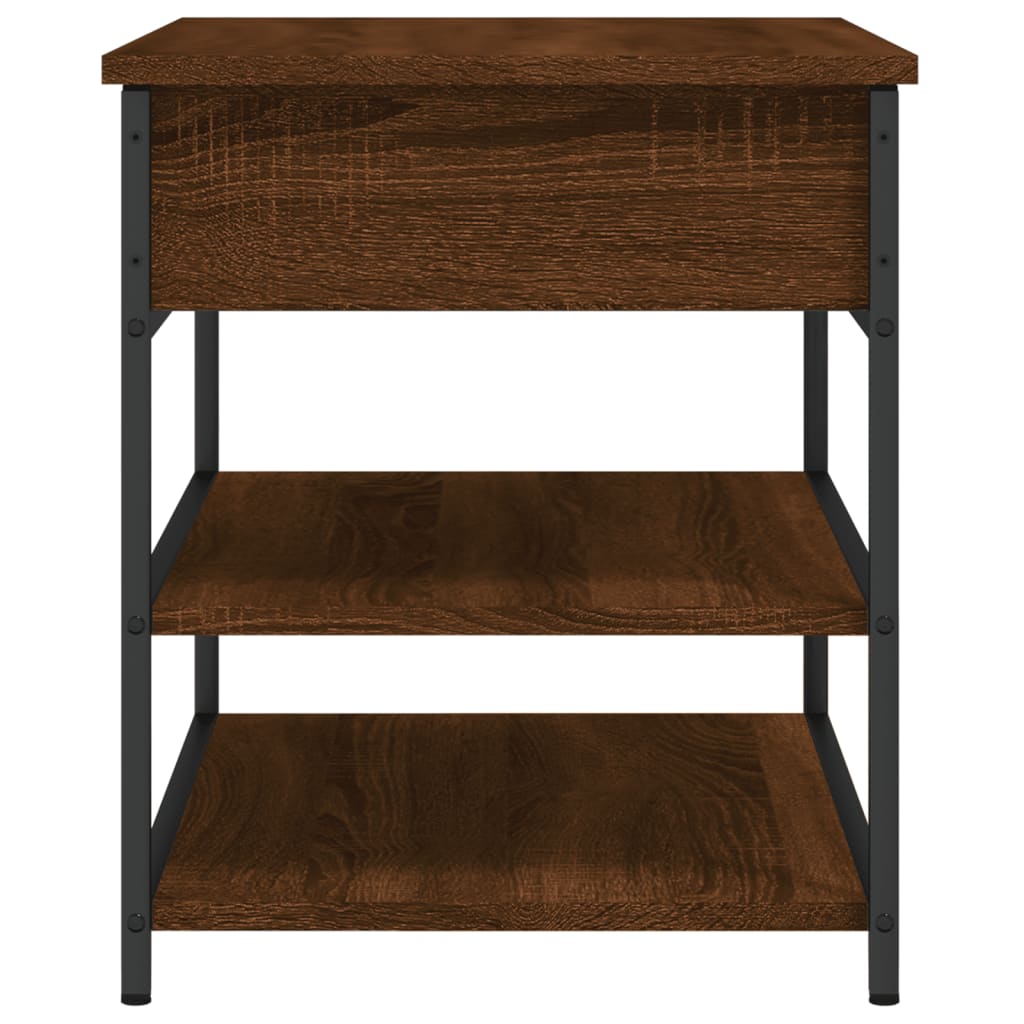 Banc à chaussures chêne marron 70x42,5x50 cm bois d'ingénierie - XIOS