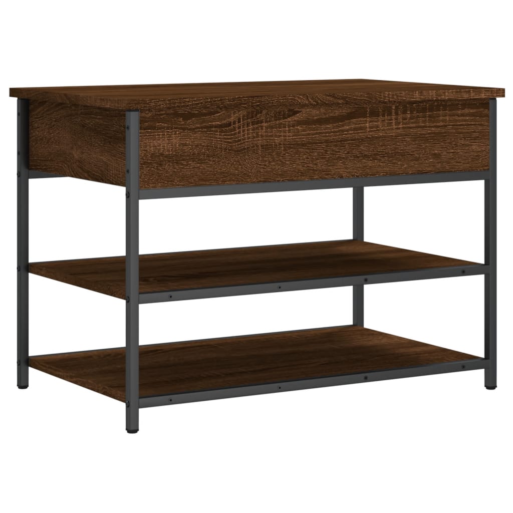 Banc à chaussures chêne marron 70x42,5x50 cm bois d'ingénierie - XIOS
