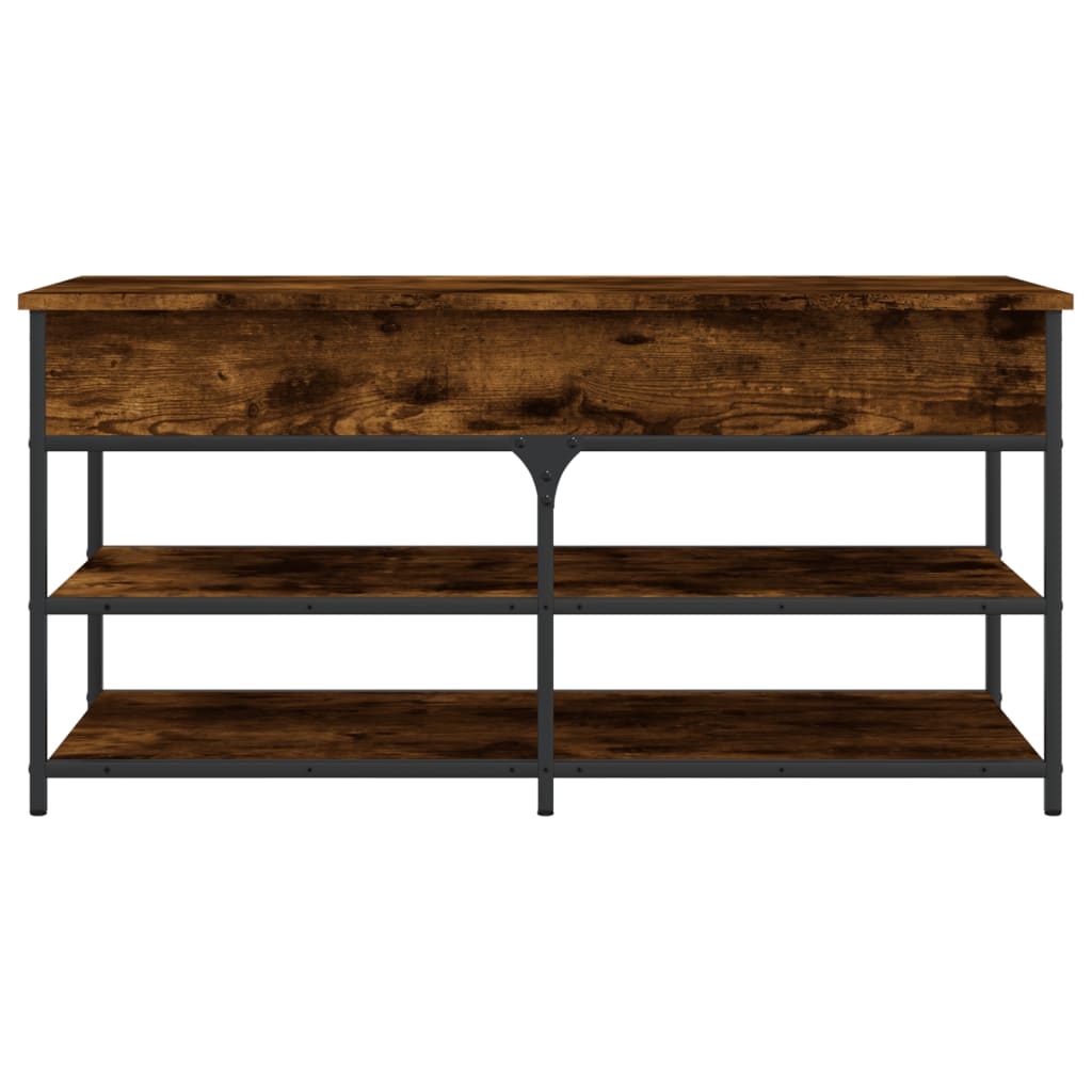 Banc à chaussures chêne fumé 100x42,5x50 cm bois d'ingénierie - XIOS