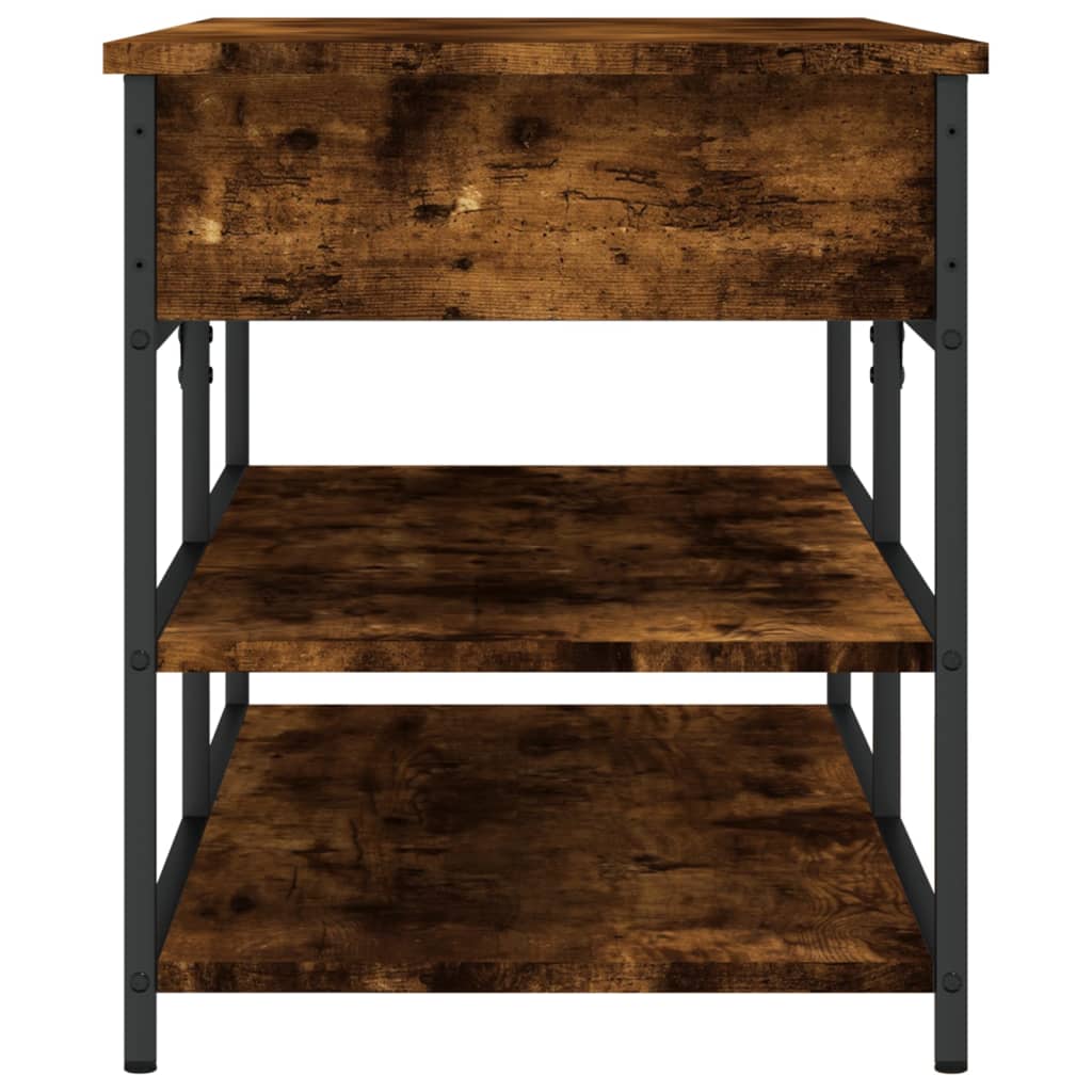 Banc à chaussures chêne fumé 100x42,5x50 cm bois d'ingénierie - XIOS