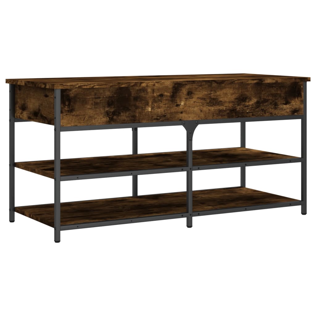 Banc à chaussures chêne fumé 100x42,5x50 cm bois d'ingénierie - XIOS
