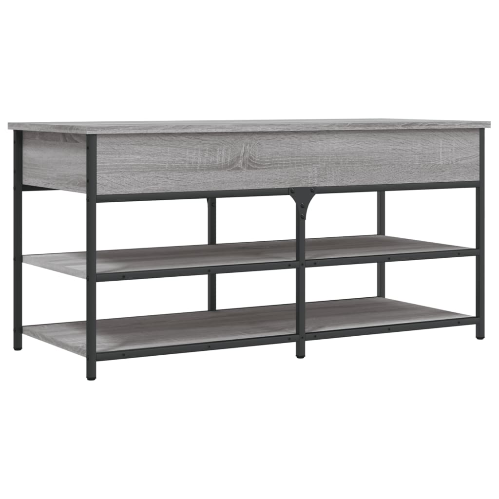 Banc à chaussures sonoma gris 100x42,5x50 cm bois d'ingénierie - XIOS