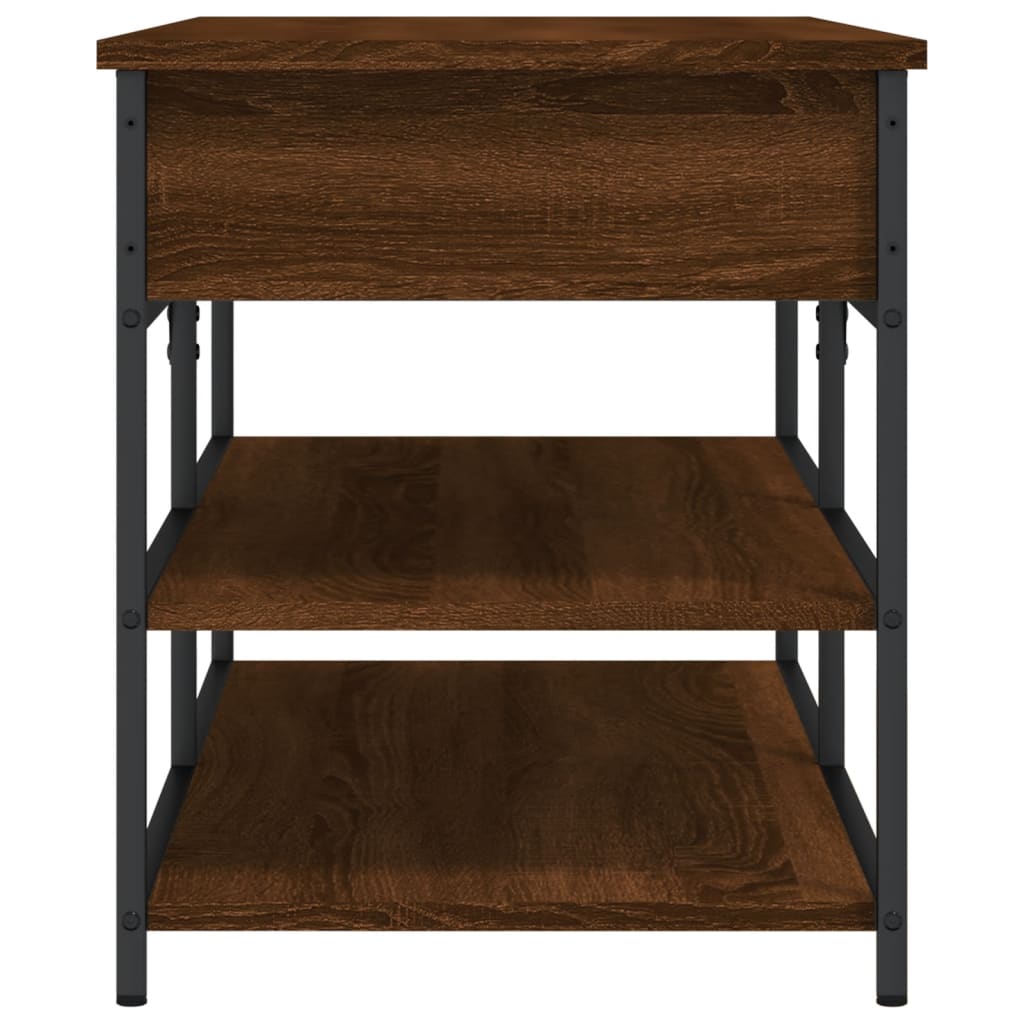 Banc à chaussures chêne marron 100x42,5x50 cm bois d'ingénierie - XIOS