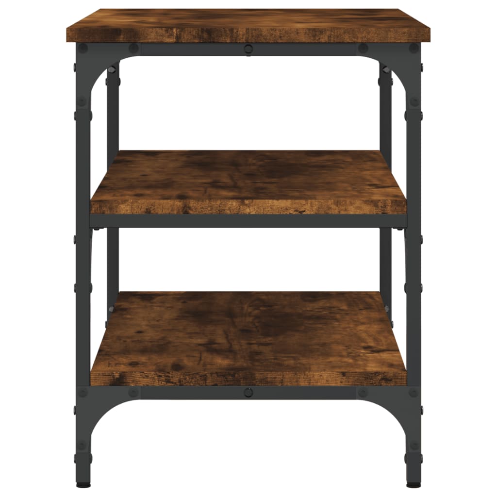 Banc à chaussures chêne fumé 70x38,5x49 cm bois d'ingénierie - XIOS